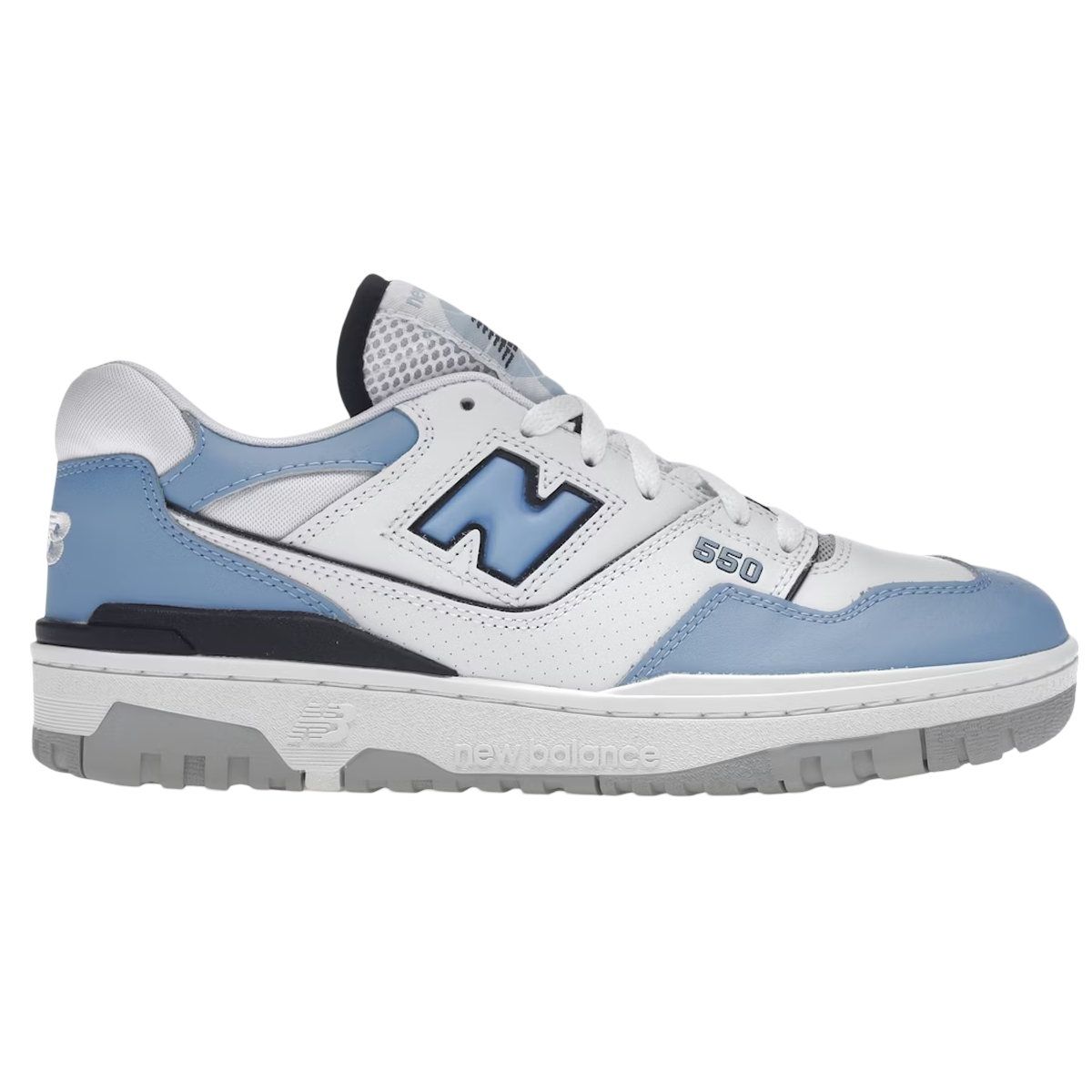 New Balance 550 White Carolina Blue – court-sneaker i vitt och lyseblått