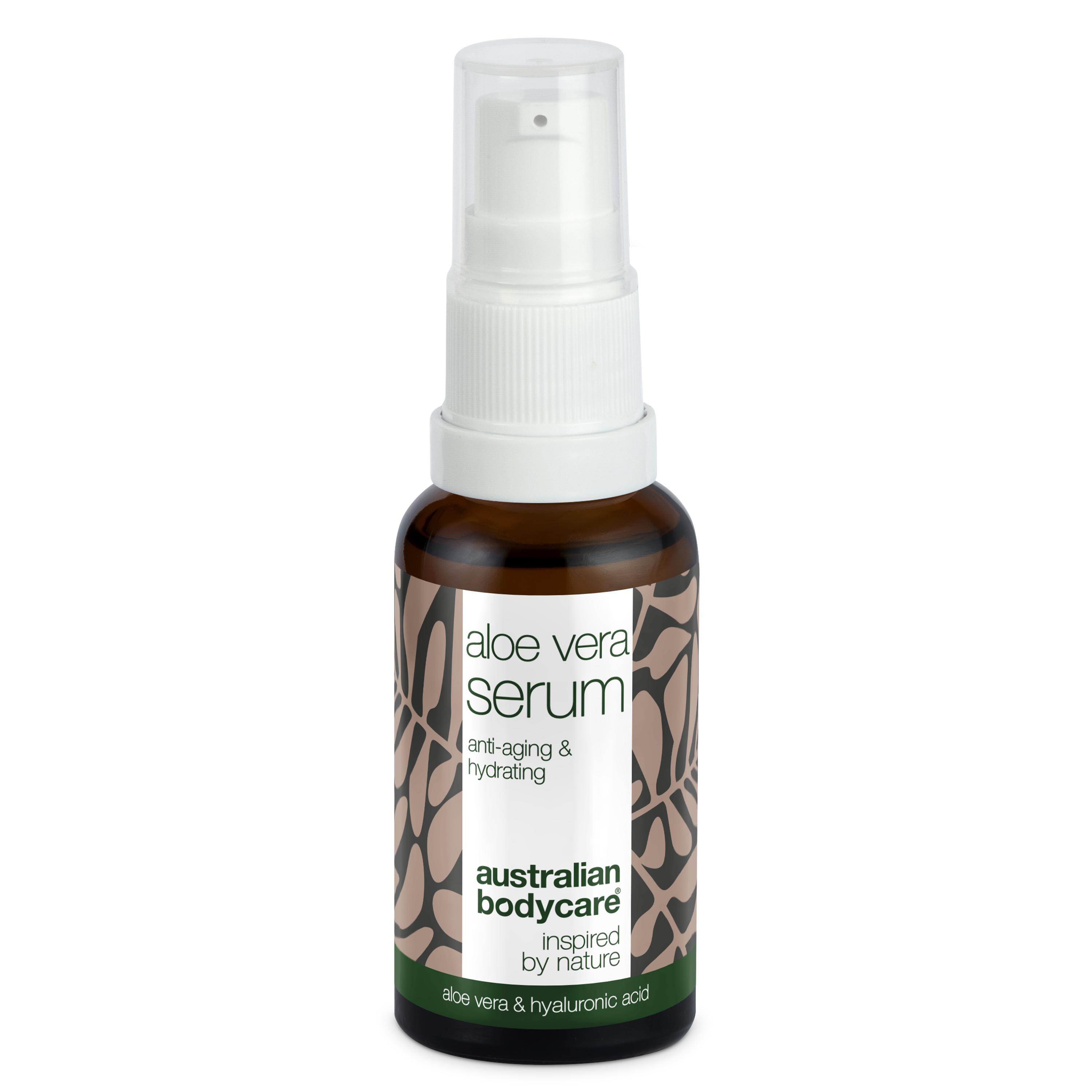 Australian Bodycare Aloe Vera och Vitamin E Serum i grön flaska