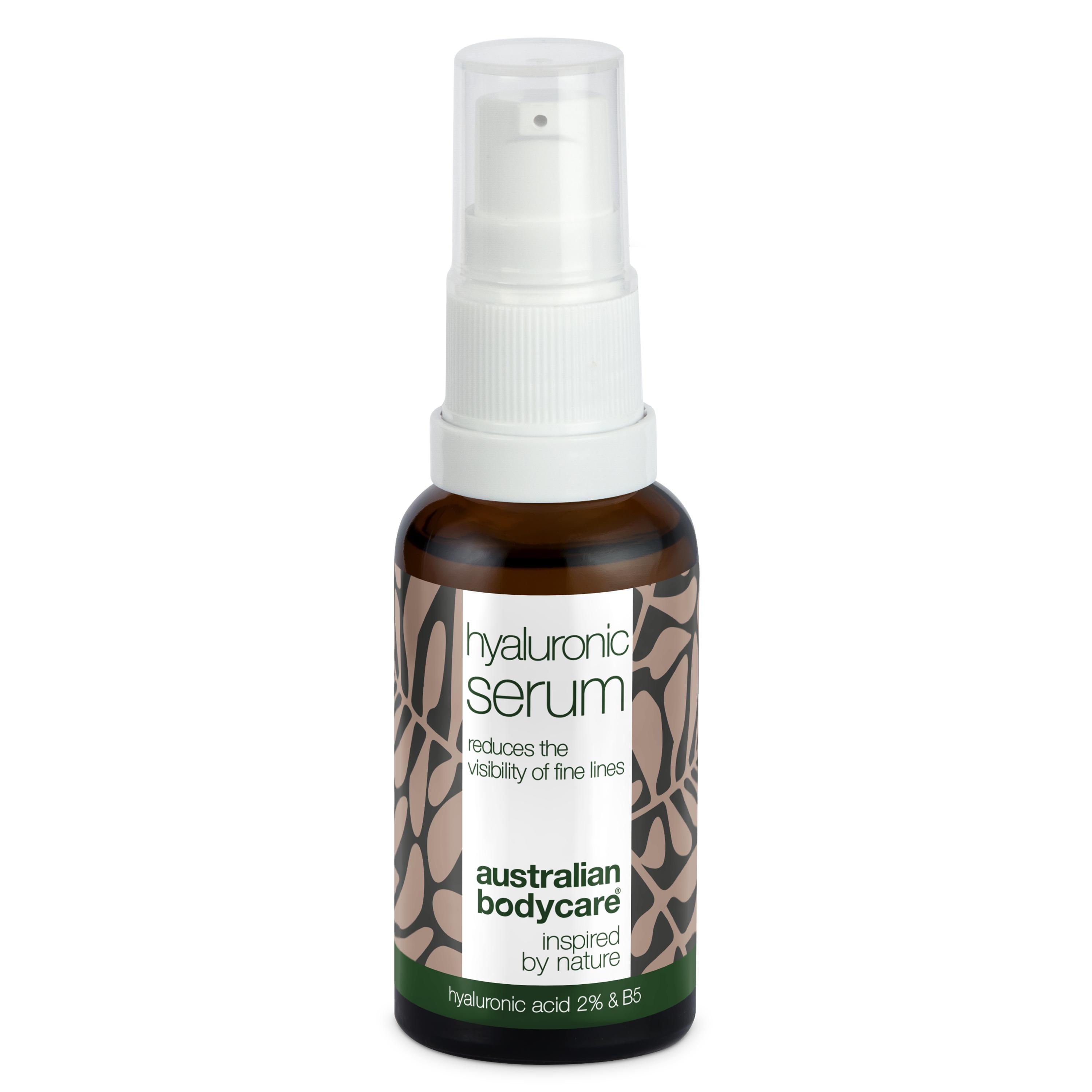 Australian Bodycare Hyaluronsyra Serum 2% med B5 i vit flaska