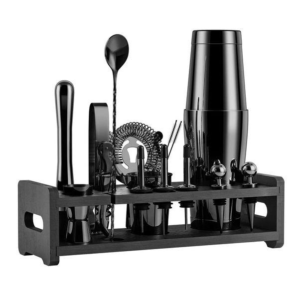 Bar-life cocktailshaker set 20 delar gunmetal med ställ