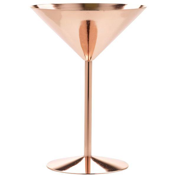 Koppar Martini Glas 24 cl från GenWare med kopparfärgad metallfinish och V-formad skål